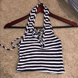 UO halter crisscross crop top